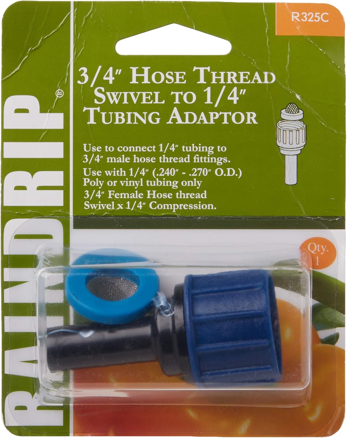 Raindrip R325C 3/4-Inch Hose Thread Swivel to 1/4-Inch Tubing Adaptor : Patio, Lawn & Garden