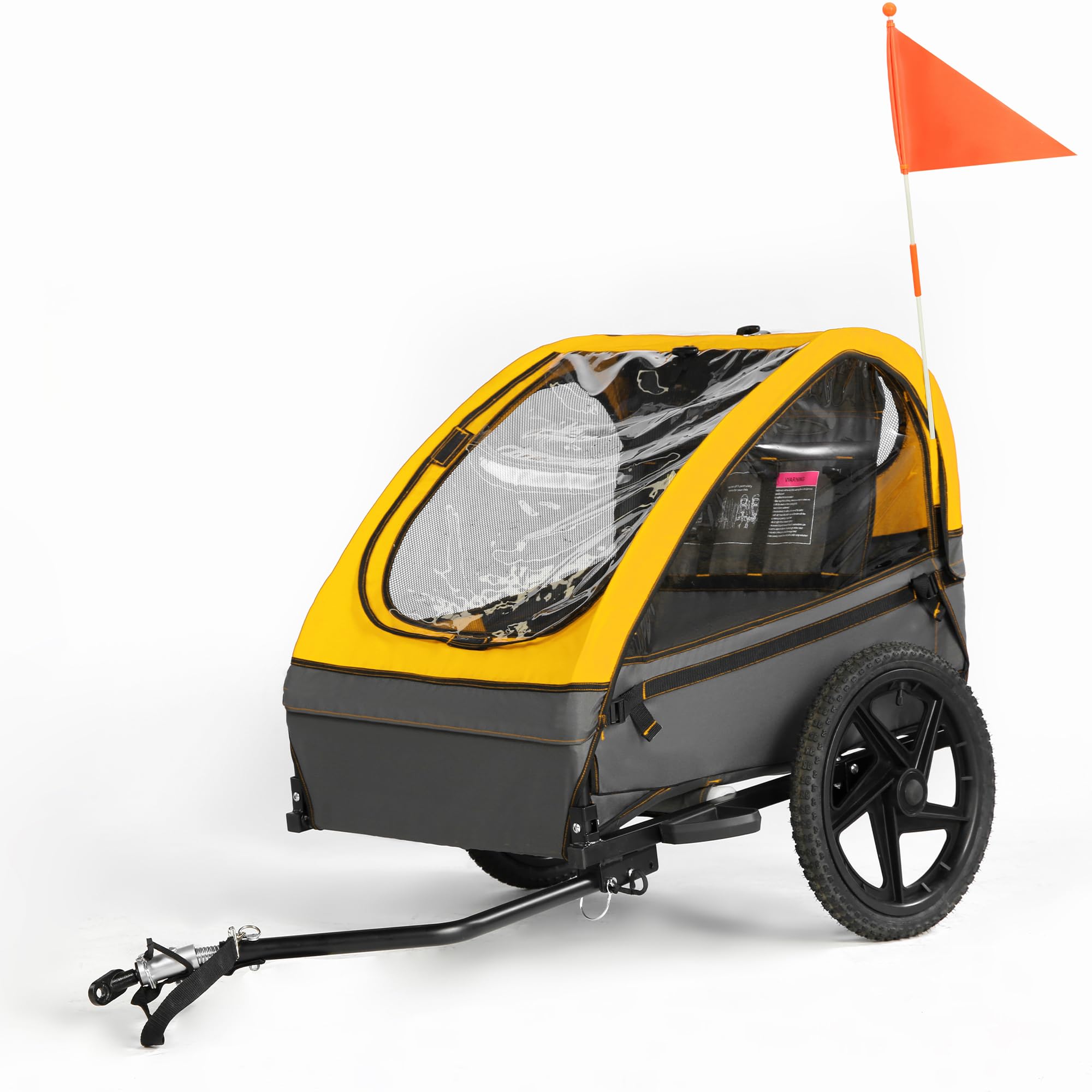 Fiximaster Kinderfahrradanhänger, Fahrradanhänger für 1-2 Kinder, Ergonomischer Sitz, Einfache Montage, Faltbar, Mit Luftreifen und Aufbewahrungstaschen