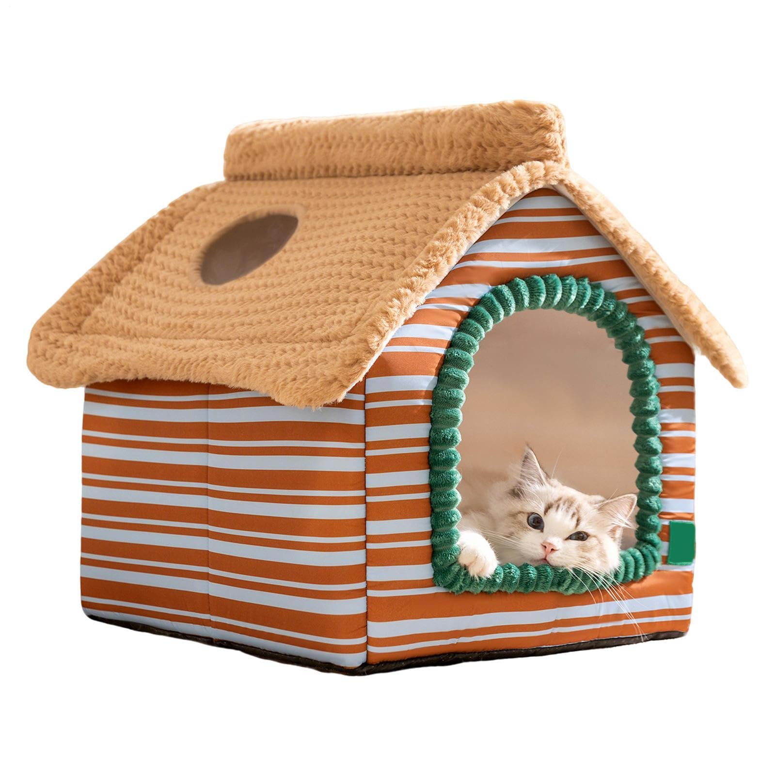 Lit grotte pour chat anti-dérapant pour sol froid et animaux frileux