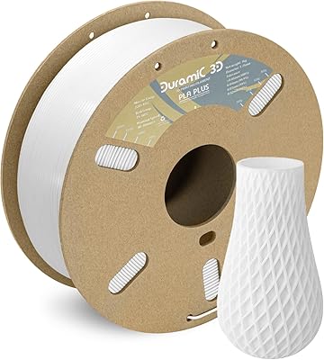 22 – DURAMIC 3D PLA+ Filament 1.75mm 1Kg White, PLA Plus Filament 1Kg Spool(2.2lbs) Tougher and Stronger, Dimensional Accuracy Probability +/- 0….