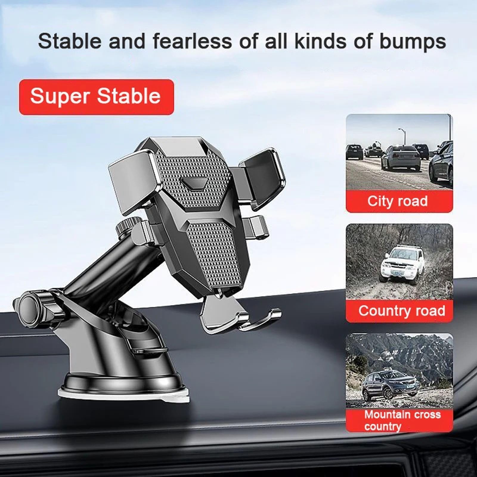 Sucker Uchwyt samochodowy na telefon Samochodowy odpowietrznik Clip Mount Stand GPS Telefon Mobile, pasuje do iPhone'a Xiaomi Huawei Samsung