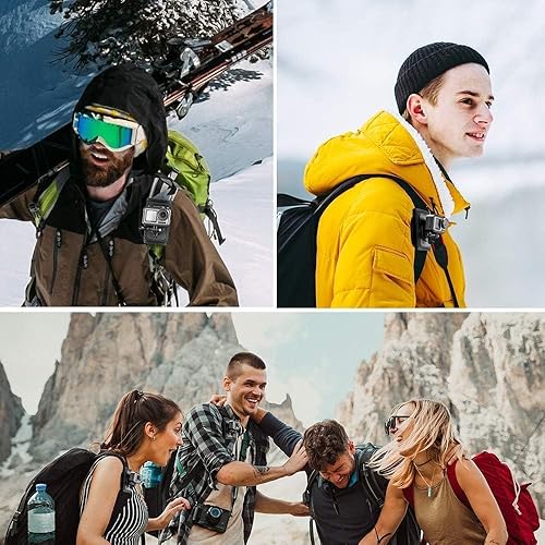 Miniatura 8 de TELESIN Mochila de montaje para correa de hombro Bolsa Clip para cinturón Accesorio manos libres Pecho POV Senderismo Ciclismo Cuerpo Accesorios de