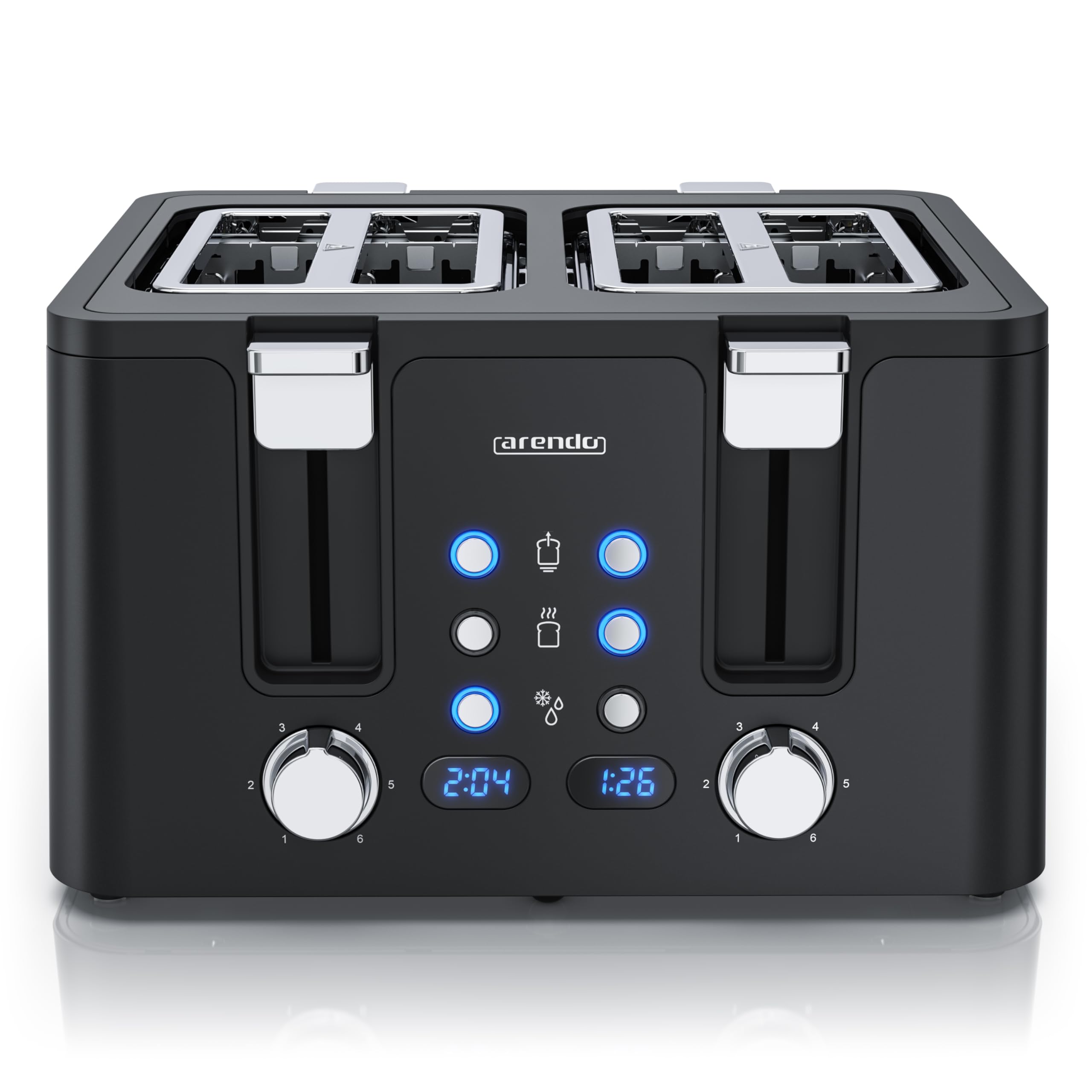 DE Arendo - Toaster 4 Scheiben Edelstahl