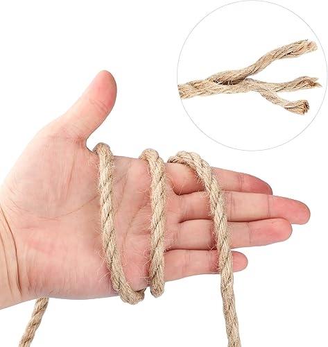 Miniatura 5 de joycraft Cuerda de yute de 0.315 pulgadas, cuerda de yute fuerte y resistente, cuerda de cáñamo decorativa marrón para obras de arte, jardinería,
