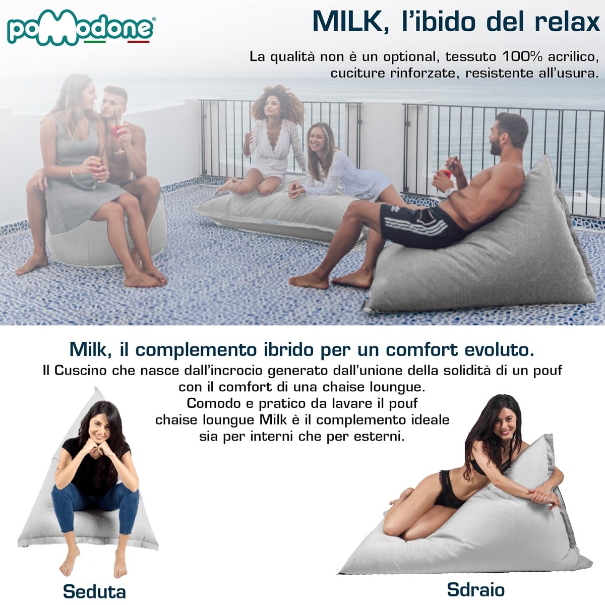 Puff de Leche Silla Grande Chaise Longue para Sentarse Suave en Tela Impermeable Antimanchas Cómodo Puff Gris Claro 140cmx100cm