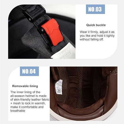 Miniatura 7 de Casco retro 34 Vespa de cara abierta, casco de motocicleta para hombres y mujeres, casco de moto Jet aprobado por DOTECE, ligero, transpirable,