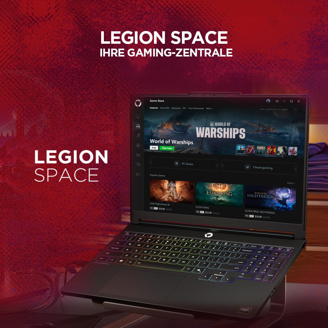 Lenovo Legion 5 Gaming AI Laptop | 15.3" WQXGA OLED 165Hz Display | AMD Ryzen 7 250 | 32GB RAM | 1TB SSD | NVIDIA GeForce RTX 5060 | Windows 11 | QWERTZ | Schwarz | 3 Monate GamePass