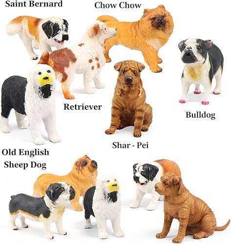 Miniatura 5 de Liberty Imports Juego de 18 figuras de perro grandes, animales de juguete realistas de 4 pulgadas, figuras de raza de perro de plástico grande,
