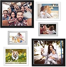 Picture Frame Set, 6 Pack Gallery Wall Frames with Two 8x10,Two 5x7, Two 4x6, Photo Collage Frame Decor for Wall Mounting or Tabletop Display