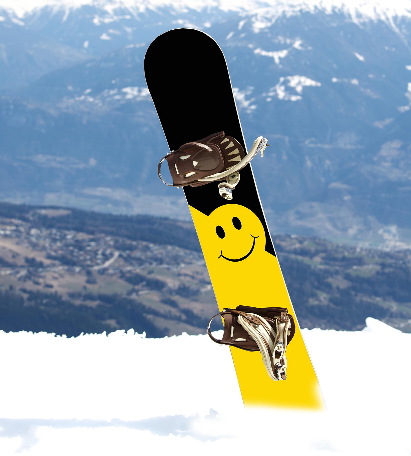 Snowboard Wrap #151 - Smile Face Snowboard Graphic Wrap - Laporte Graphics - Includes Application Squeegee - 14 inch x 65 inch fits most snowboards