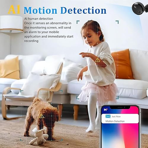 Miniatura 3 de Yoidesu Cámara espía oculta, 1080P WiFi Mini niñera cámara de vigilancia para seguridad de oficina en casa, noche, detección de movimiento, lente