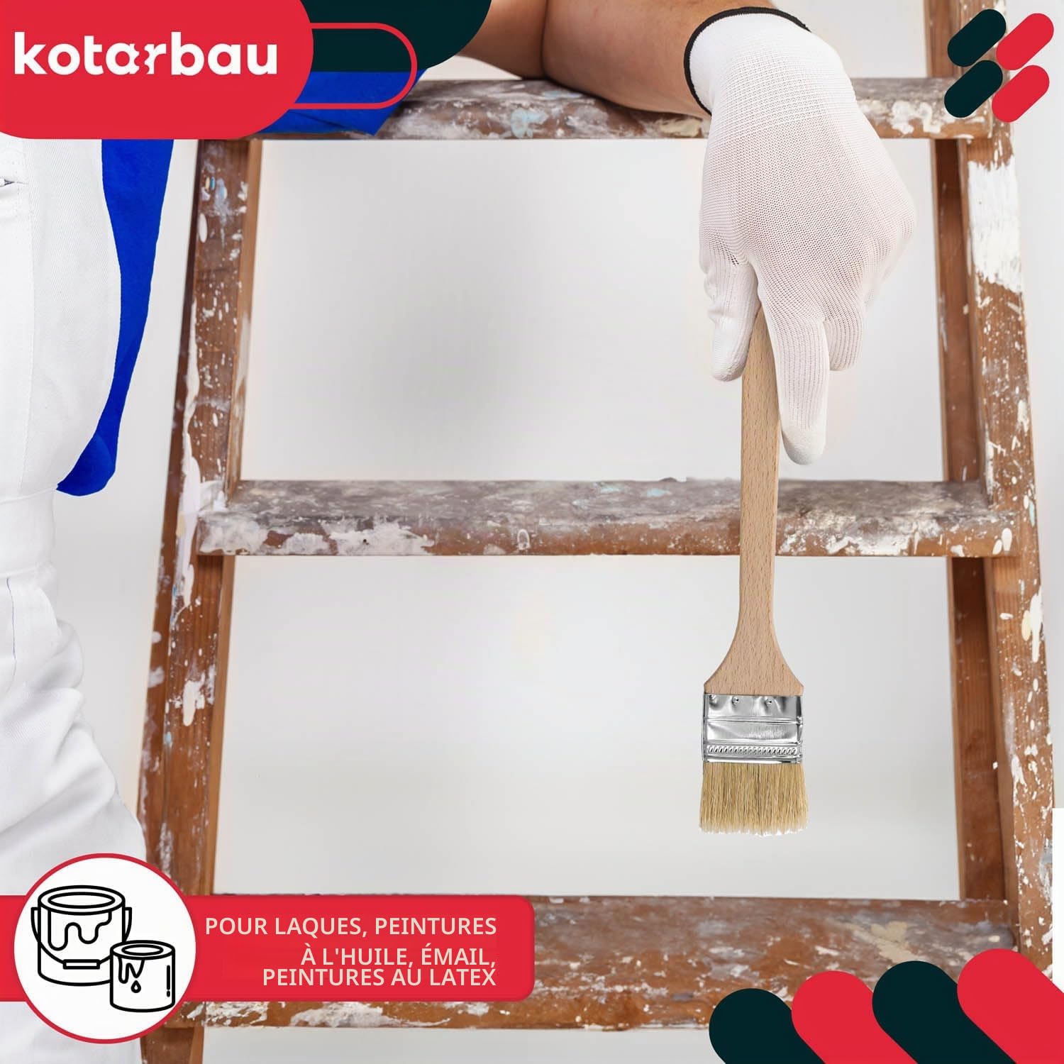 KOTARBAU® Lot de 10 pinceaux de radiateur 50 mm - Pinceaux d'angle - pour Les endroits Difficiles d'accès