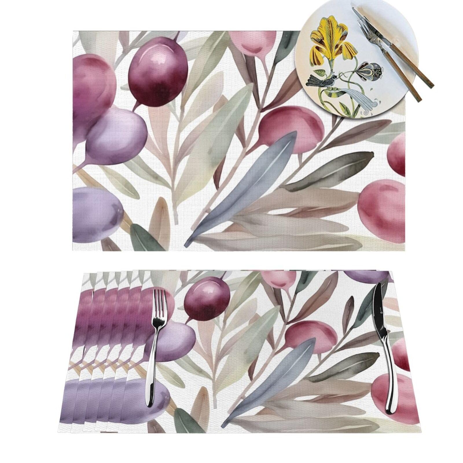 Sets de table tissés pastel lavables pour éviter les taches de cuisine