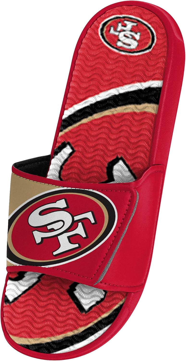 FOCO mens NFL Team Logo Athletic Sport Shower Flip Flop Sandals Gel Slides - Image 4