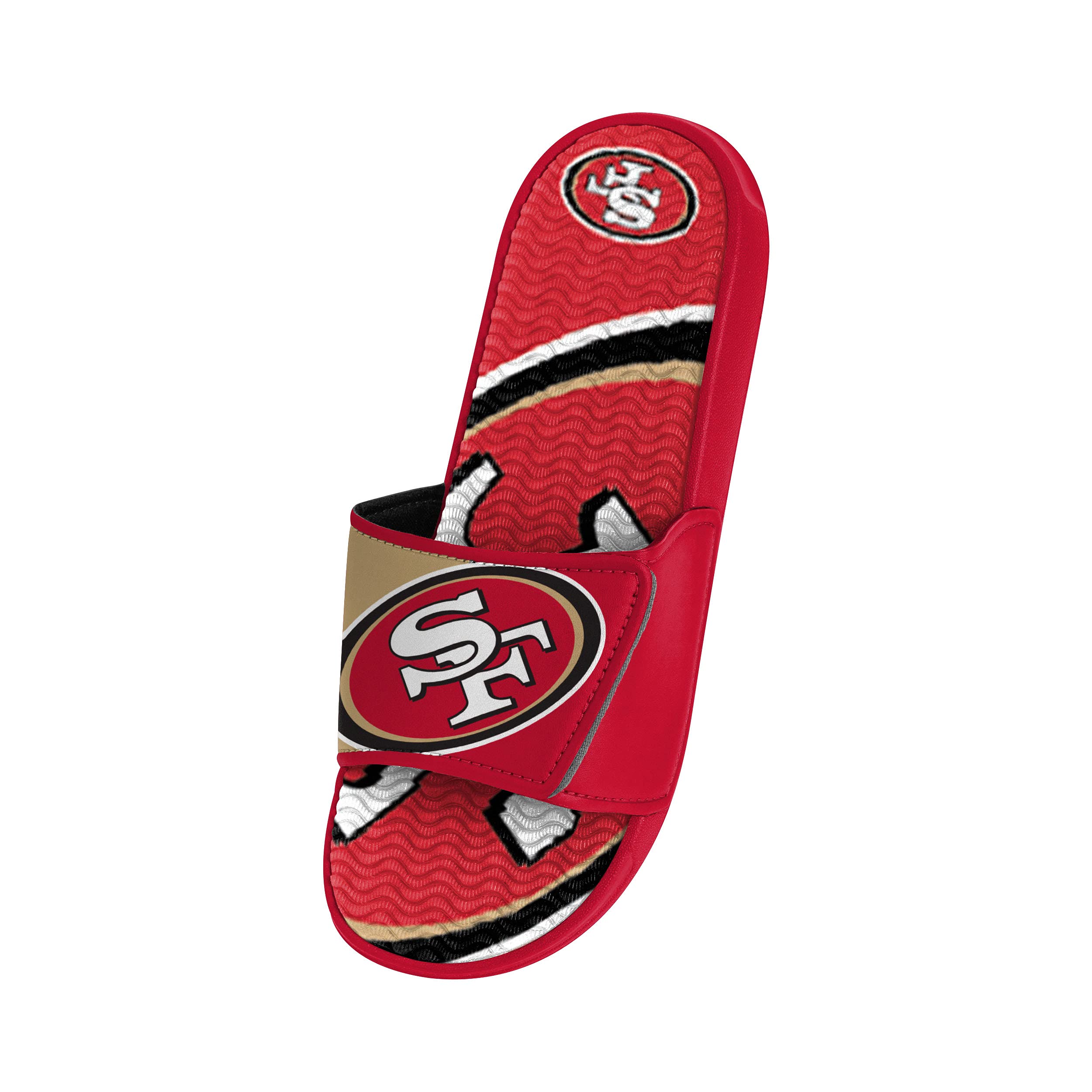 FOCO San Francisco 49ers NFL Herren Colorblock Big Logo Gel Slides - L