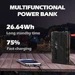 Démarreur de saut de voiture,1500A Batterie Booster de Voiture pour Jusqu'à 7.0L Gaz et 5.5L Moteur diesel avec câbles de saut, 12V AutoBattery Booster avec USB Charge rapide et urgence LED Lampe de poche (Noir)