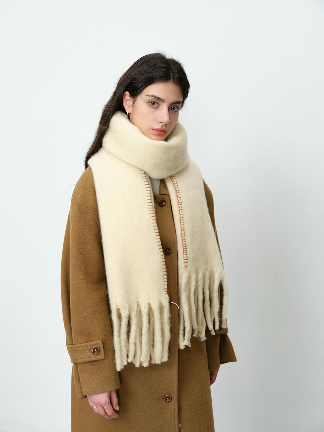 Soft Cashmere Feel Scarf Soft Winter Scarves for Women Long Shawl Large Scarf Cold Weather Thick Blanket Shawl Wrap - Image 3