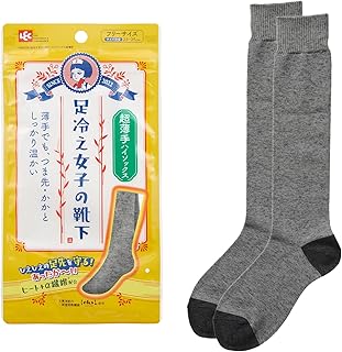 レック(LEC) 足冷え女子の靴下 超薄手 ハイソックス (サイズ目安 23~25cm) 吸湿発熱 ヒート+α繊維配合