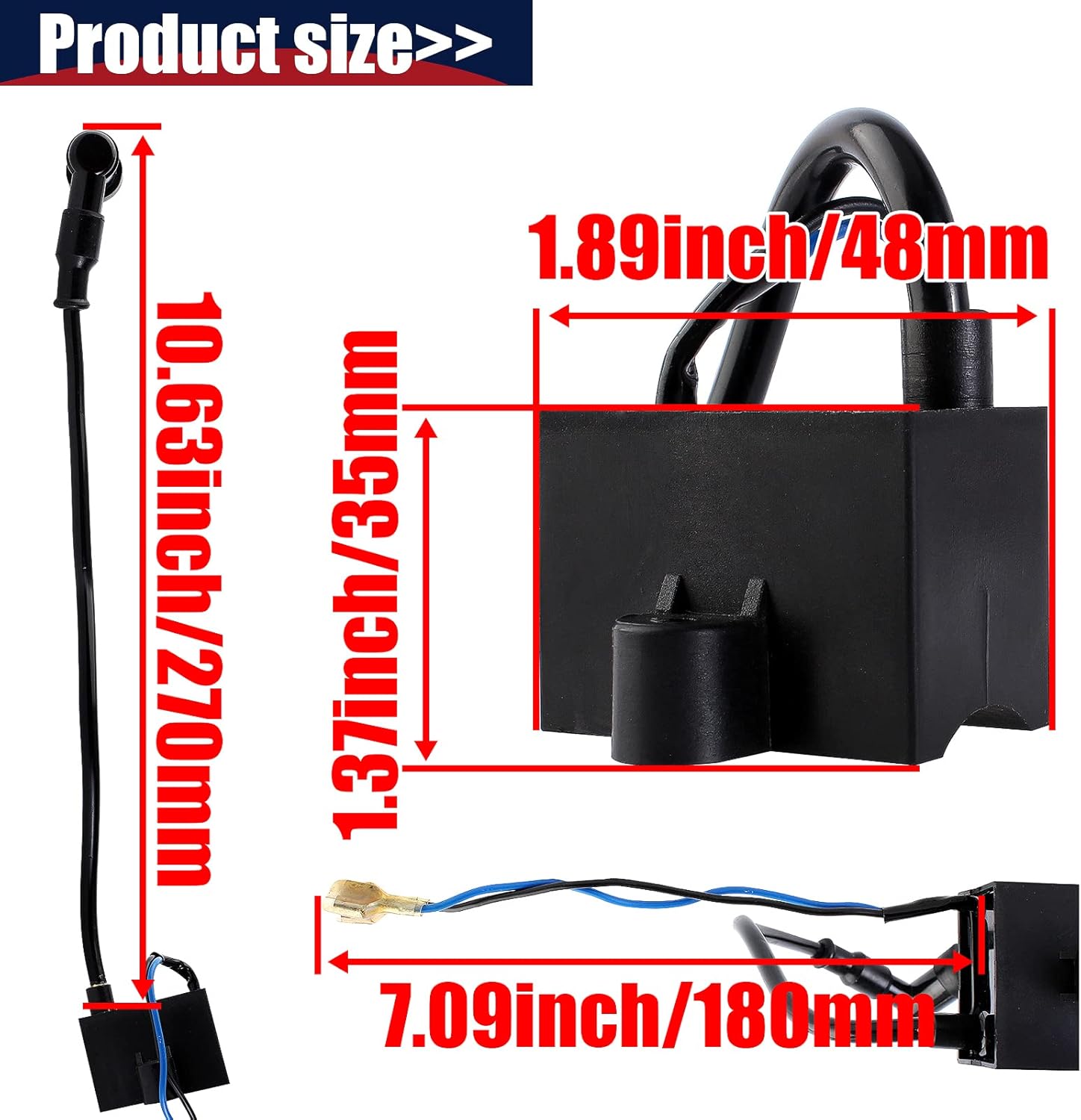 CDI Ignition Coil Spark Plug for 49cc 50cc 60cc 66cc 70cc 80cc 2-stroke Engine Motorized Bicycle Bike