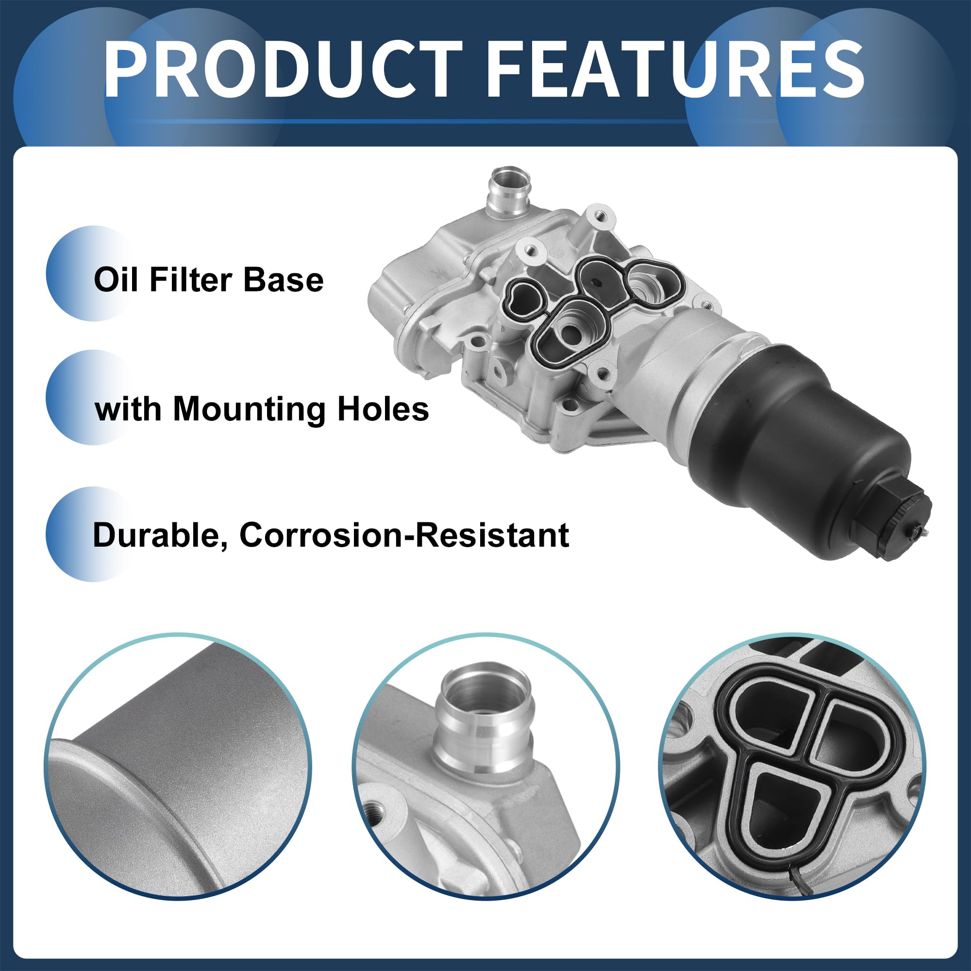 INFINAUTO Boîtier De Filtre À Huile Moteur Pour Audi A3 06-08 1 Pc