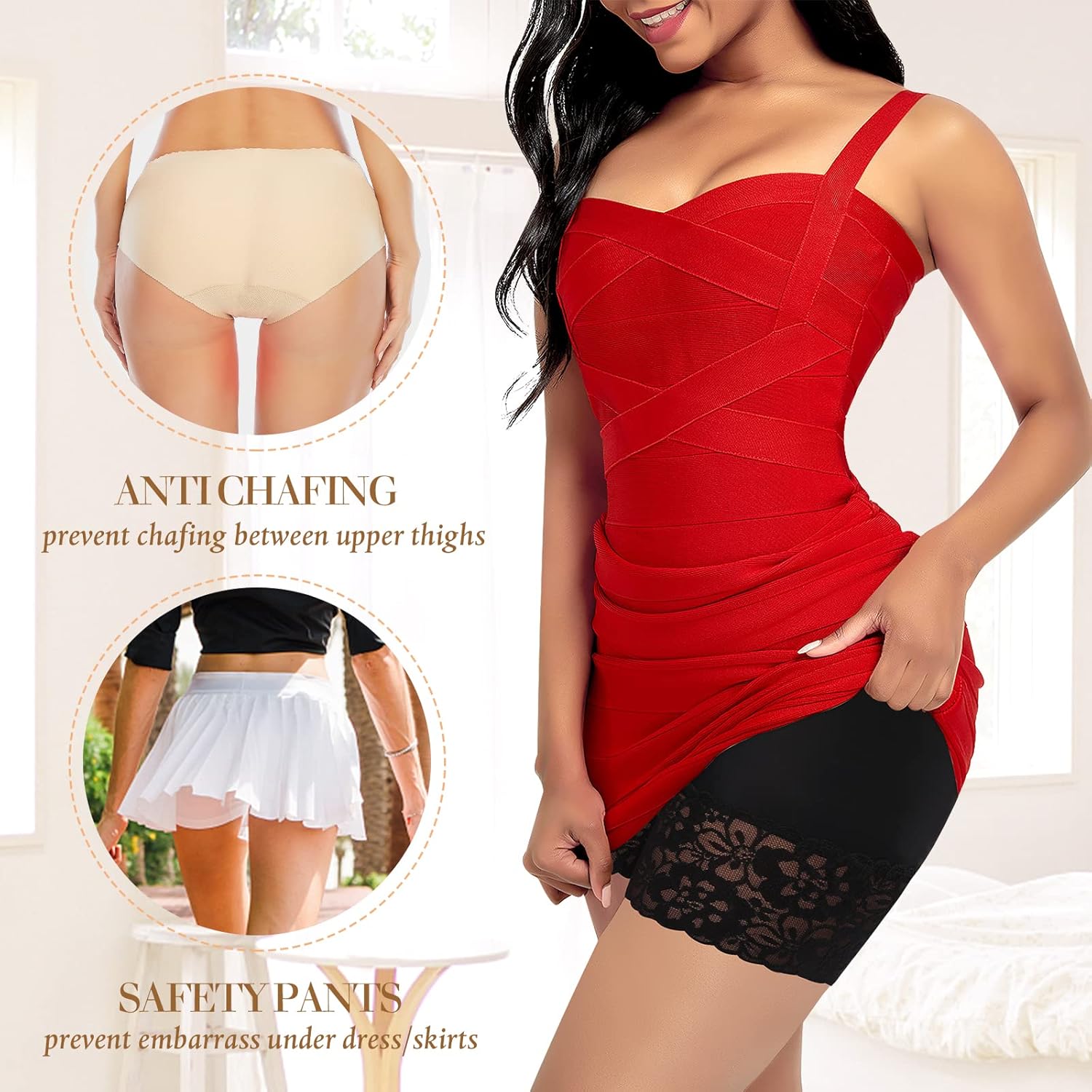 Slip Shorts for Under Dresses Women Anti Chafing Underwear Seamless