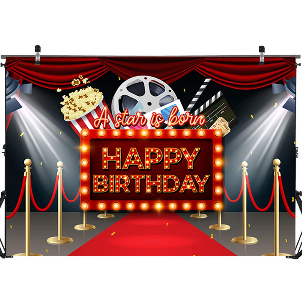 Buy Hollywood Movie Happy Birthday Backdrop Banner Decorations