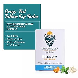 Tallowbourn Moisturizing Tallow Lip Balm - Grass-Fed Beef Tallow with Organic Coconut Oil, Beeswax, and Vitamin E - Lip Balm Set - Variety Pack - Travel Essential - 3-Pack