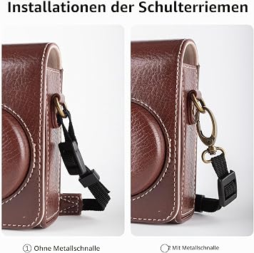 kinokoo Case for Ricoh GR/GR III/IIIx/GR IV Camera PU Leather Texture Protective Carrying Case for Ricoh GR Series Camera with Shoulder Strap - with Belt Loop on Back - Coffee