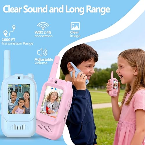 Miniatura 4 de Video Walkie Talkies for Kids, Rechargeable Kids Walkies Talkies 2 Pack, Indoor Outdoor Toys for Game Party Camping, Christmas Birthday for Aged 3 4
