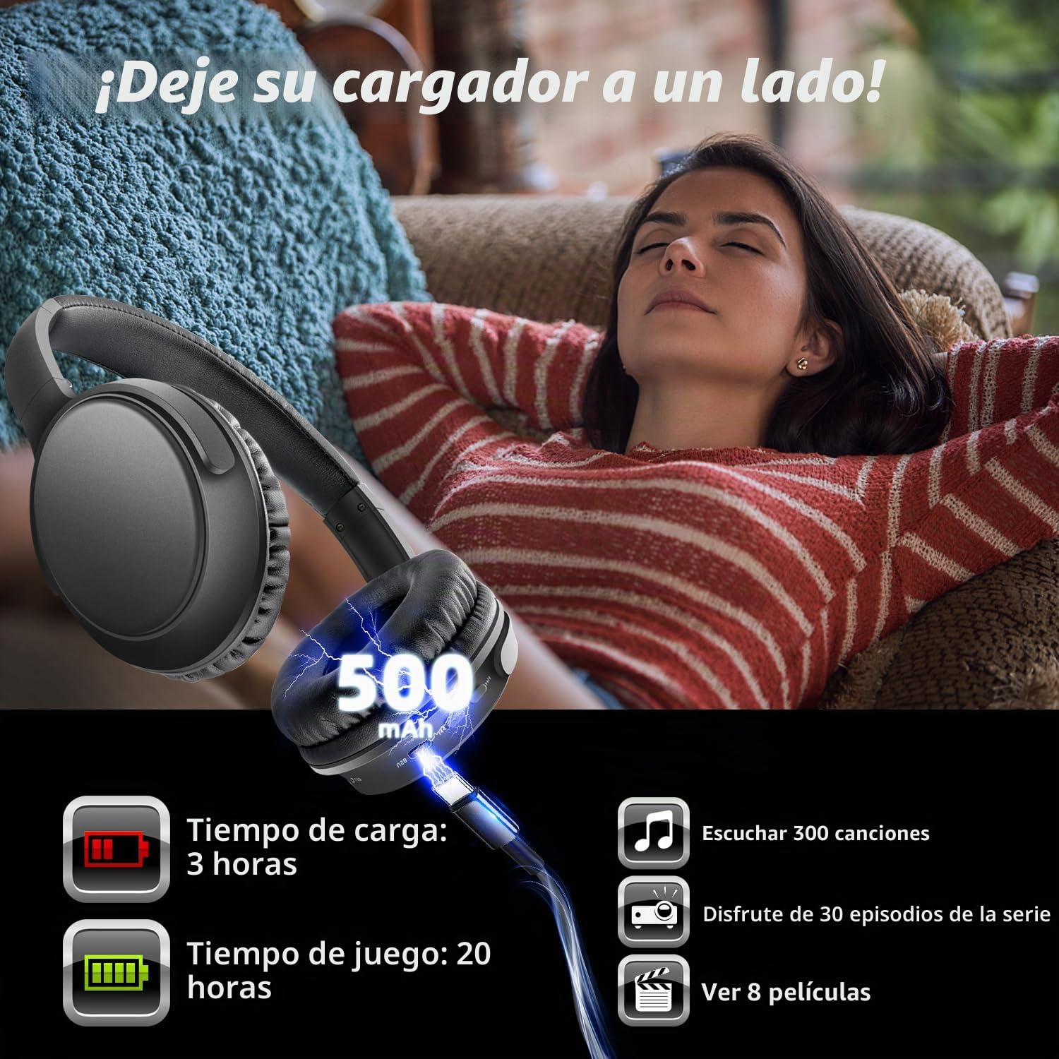 Holdsound Auriculares Inalambricos TV para Adultos Mayores, Plug and Play