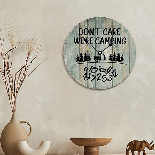 Miniatura 2 de Dont Care were - Reloj de pared de madera sin escala, reloj de pared de madera de 10 pulgadas, silencioso, sin tictac, funciona con pilas, para sala