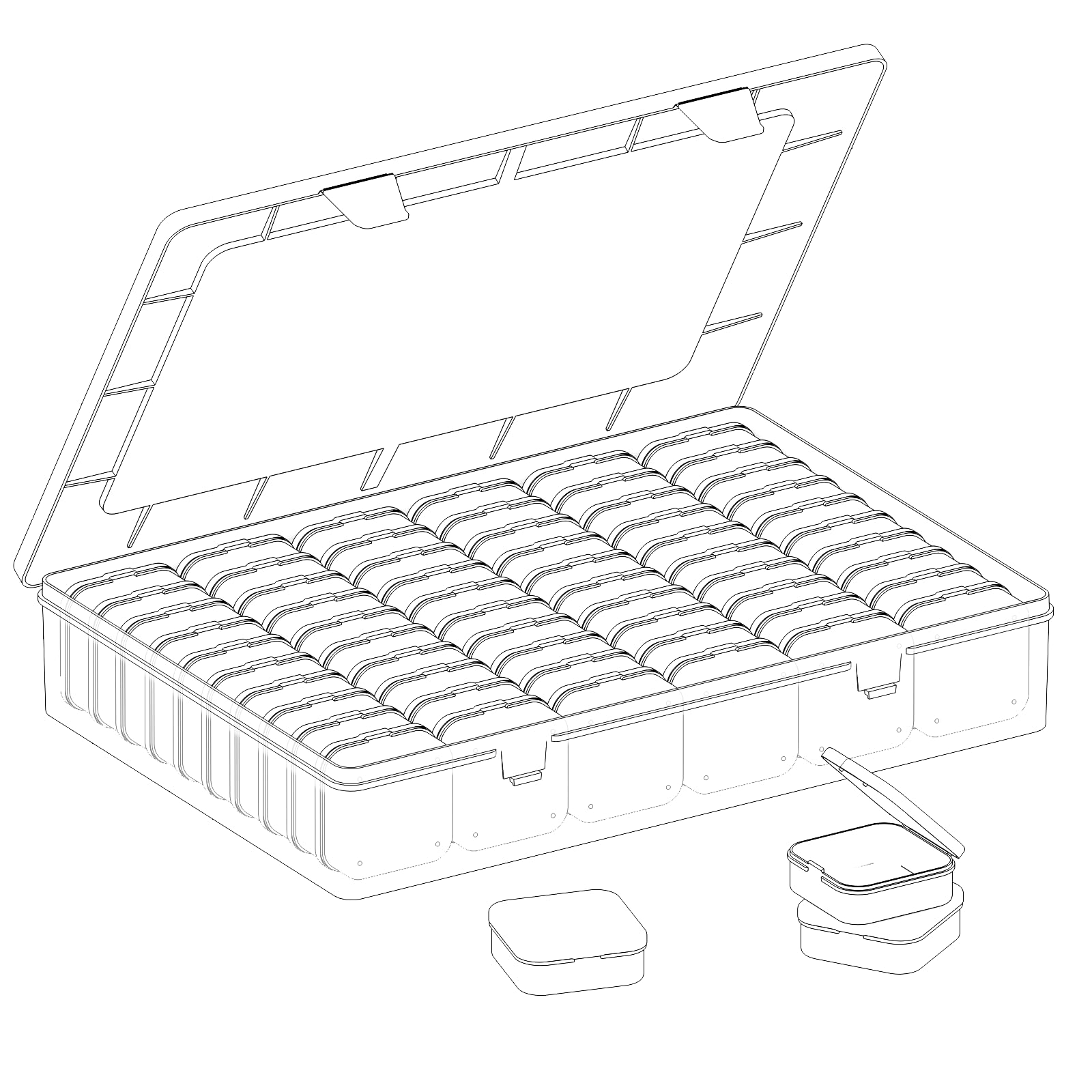 VANSUNS 60pcs Bead Organizer Box Set, Large Capacity Transparent Bead Organizer Box, Suitable for Jewelry, Diamonds, Clay Beads, Screws, Seeds, Craft Organizers and Storage