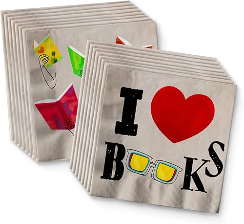 Miniatura 6 de Books Book Club - Juego de suministros para fiesta de cumpleaños, platos, servilletas, tazas, vajilla para 16