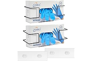 Disposable Glove Dispenser Wall Mount (Two Pack) with adjustable wire rack for...