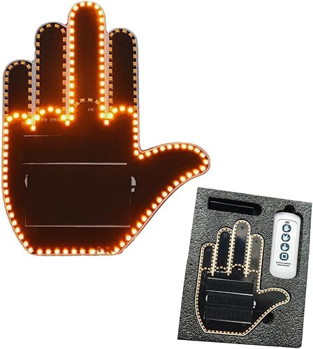 Luz de gesto de mano para automóvil, luz de gesto de dedo con control remoto, calcomanías LED para ventana de automóvil, luces LED para automóvil,