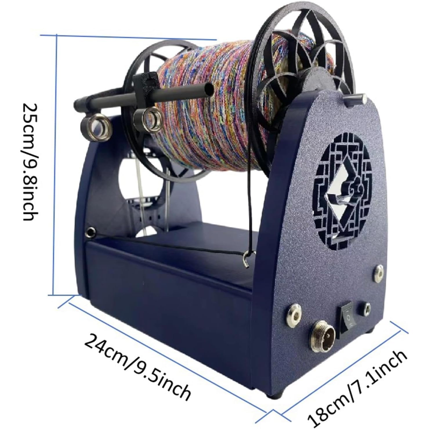 Macchina automatica per filatura artistica fine e spessa, include 3 bobine e poggiapiedi, compatibile con 240 g, apertura da 12 mm