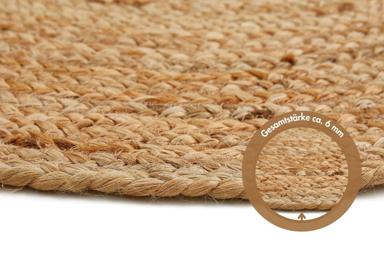 -LUXOR- living Tappeto Mamda – Tappeto rotondo in iuta – adatto anche come tappeto per camera da letto – tappeto boho sostenibile – tappeto beige – tappeto soggiorno – prodotto naturale 120 cm rotondo
