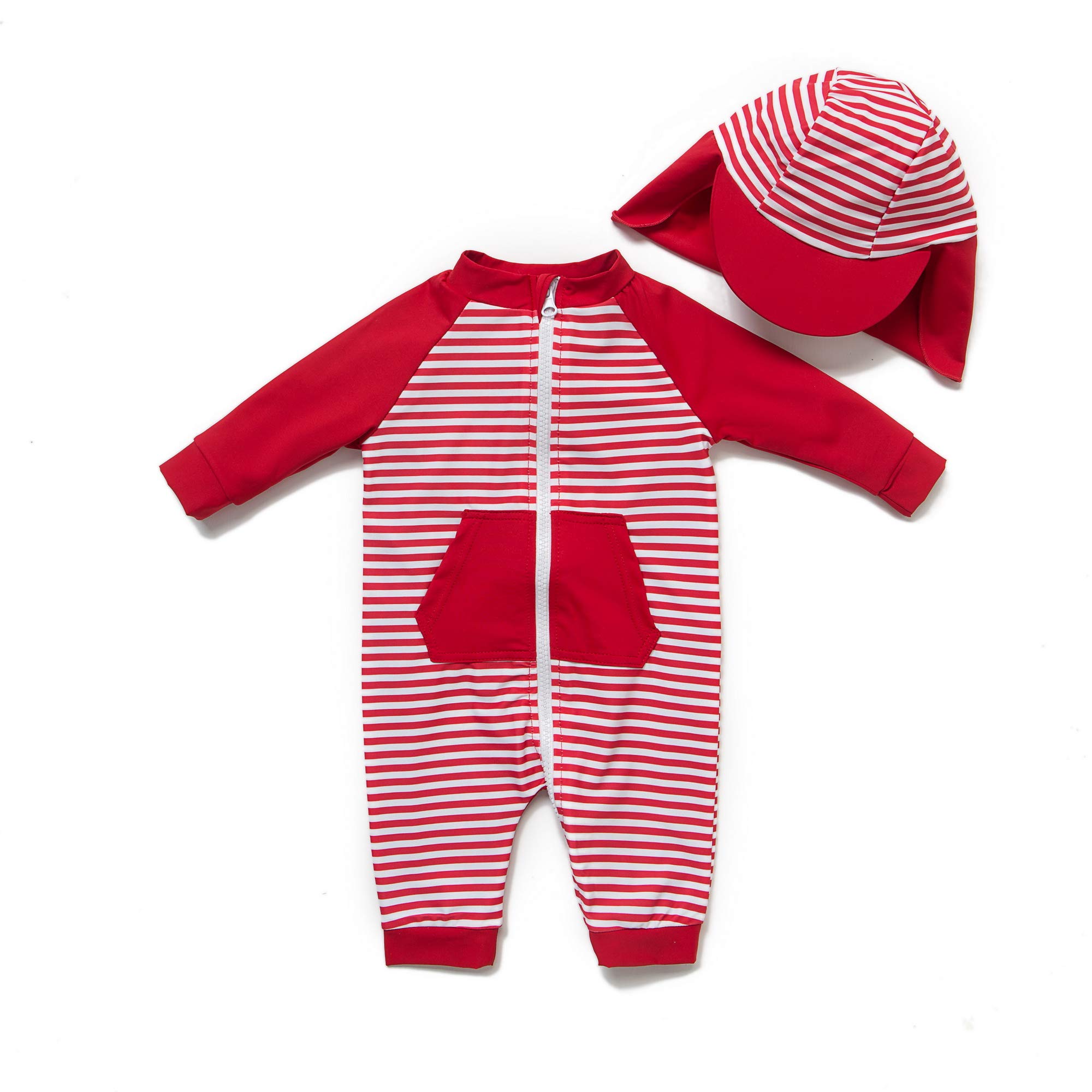 BONVERANO Bébé Maillot de Bain Une pièce à de 3/4 Manches résistant pour bébés Filles Protection UV 50+