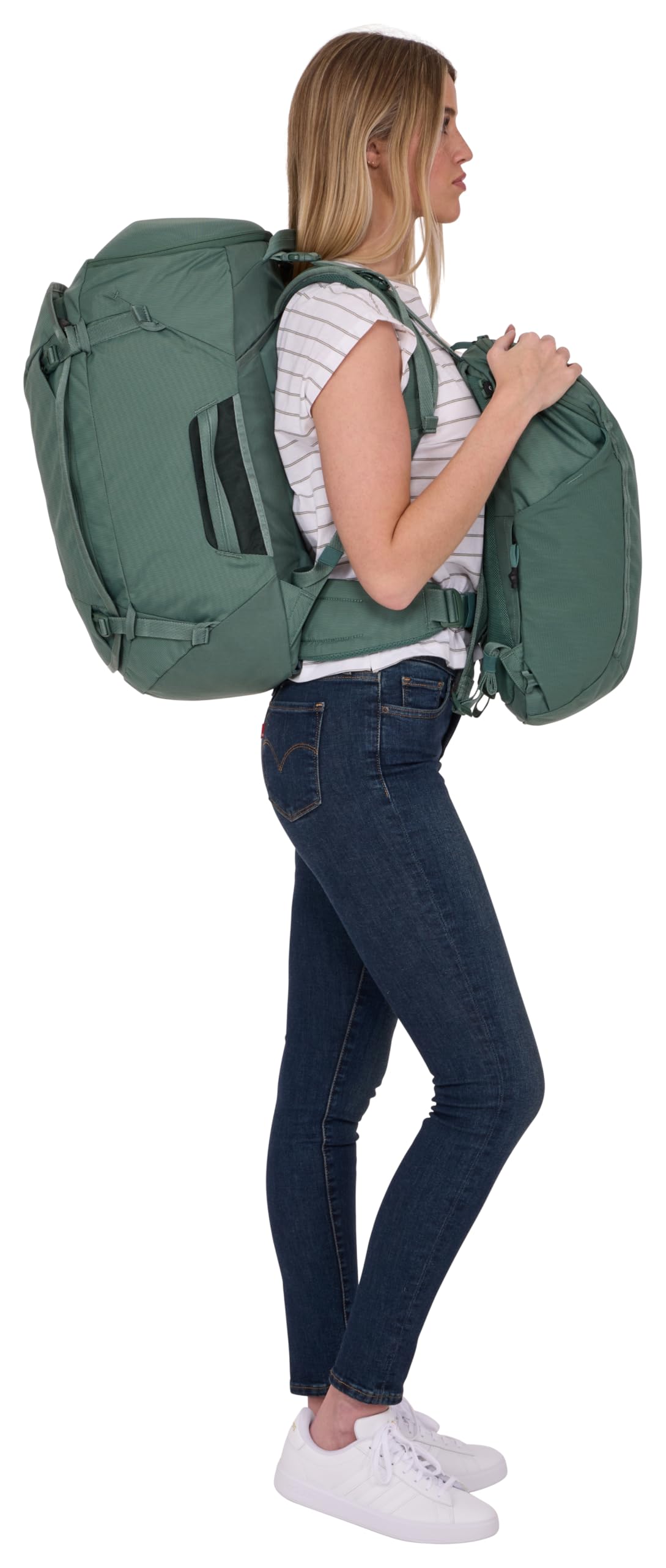 Thule Landmark 60 - damski plecak podróżny, 55 cm, Hazy Green, 60L