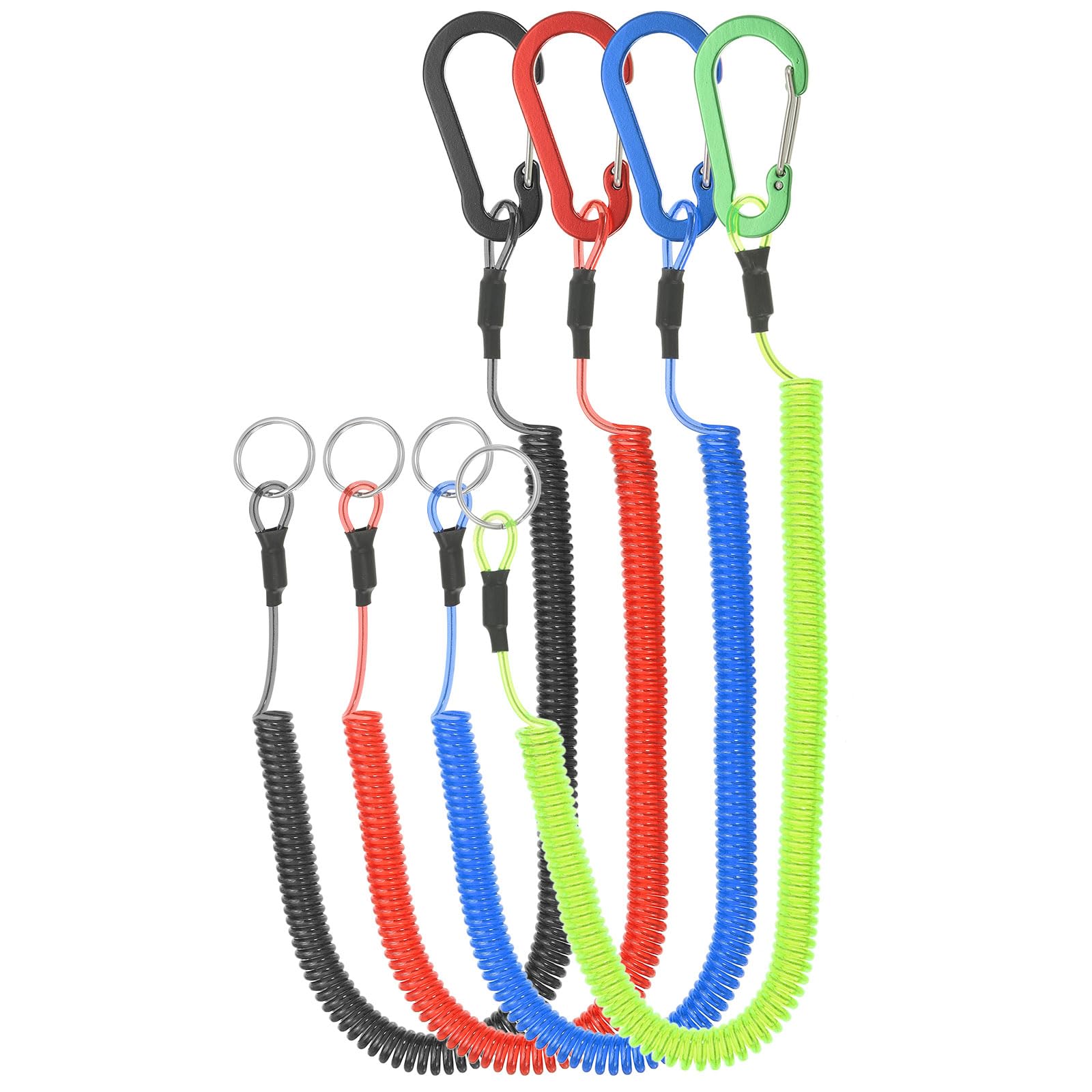 PATIKIL 4pcs Retractable Spring Coil Straps, 6