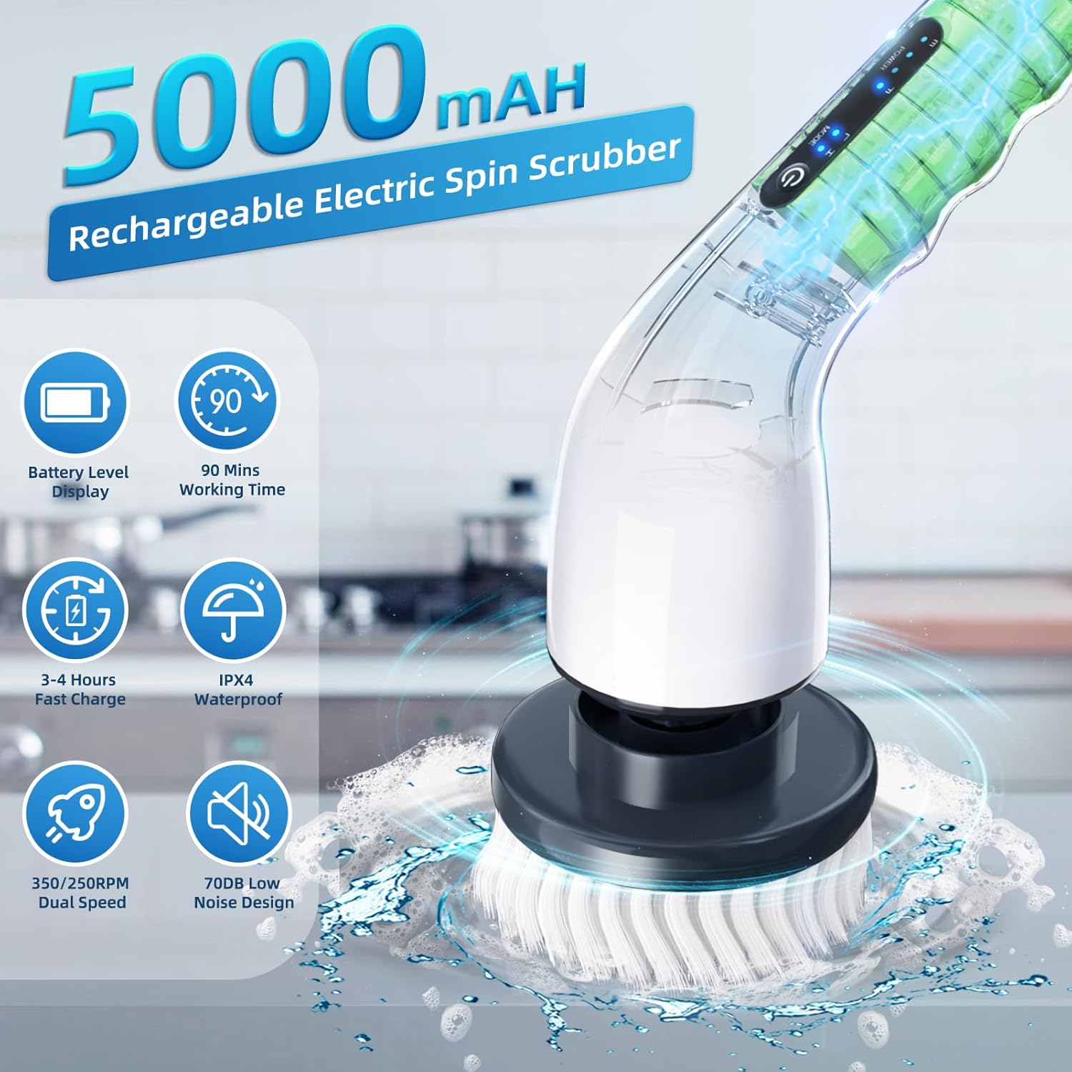 Another great deal on amazon: Electric Spin Scrubber Bathroom - Adjustable Handle Cordless Shower Scrubber, 2 Speeds, Bathroom Scrubber with 8 Replaceable Brush Heads, Power Scrubber for Bathtub Cleaning 3