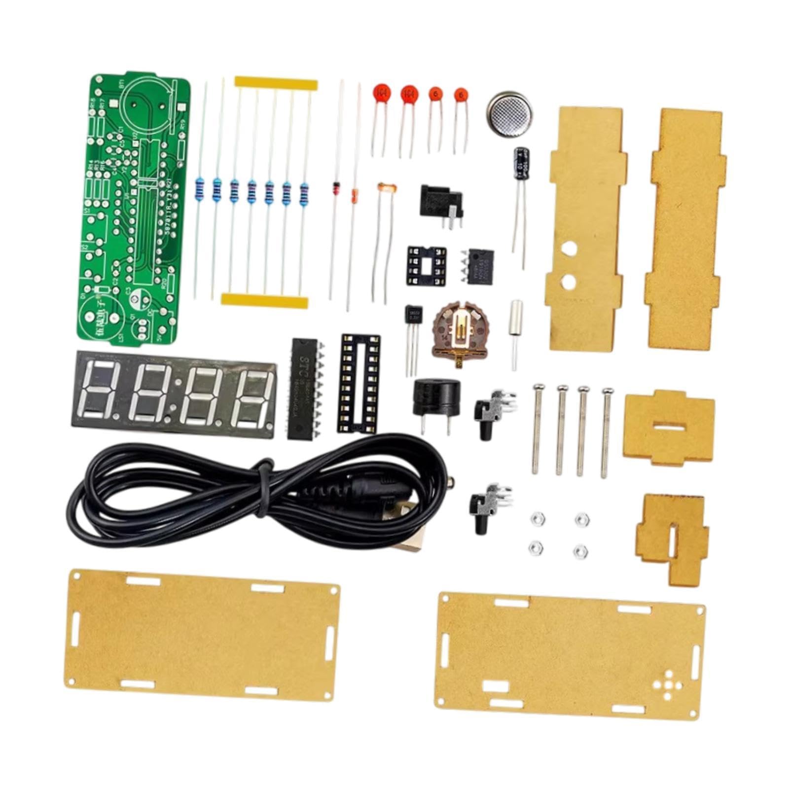 DIY Digital Clock Kit DIY Alarm Clock Soldering Practice Kit for Home Diyers Red-image-13