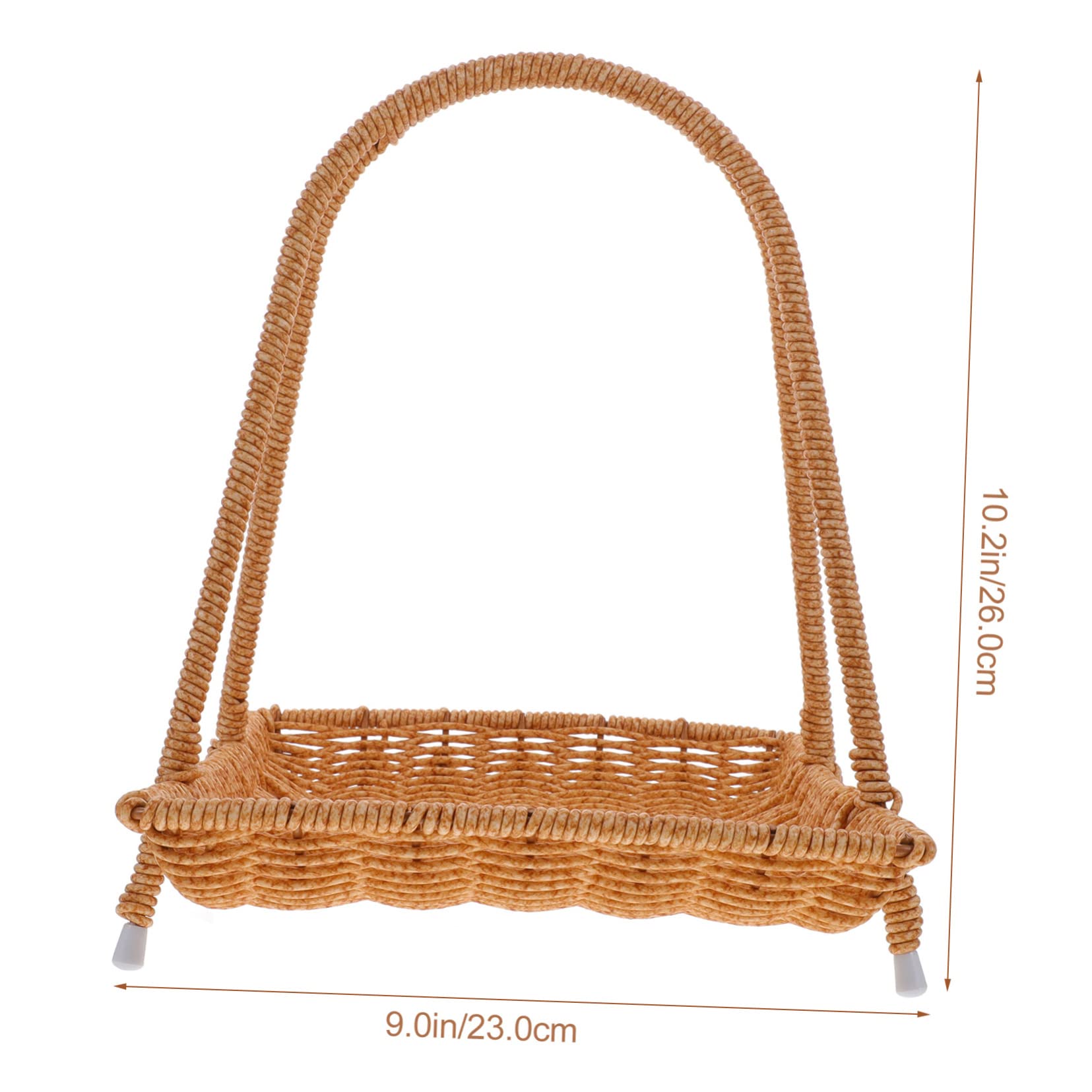 Unomor Imitation Rattan Woven Food Storage Basket Tray for Fruits and Vegetables Material Multi Purpose Desktop Ornament for Kitchen Living and Dining Spaces