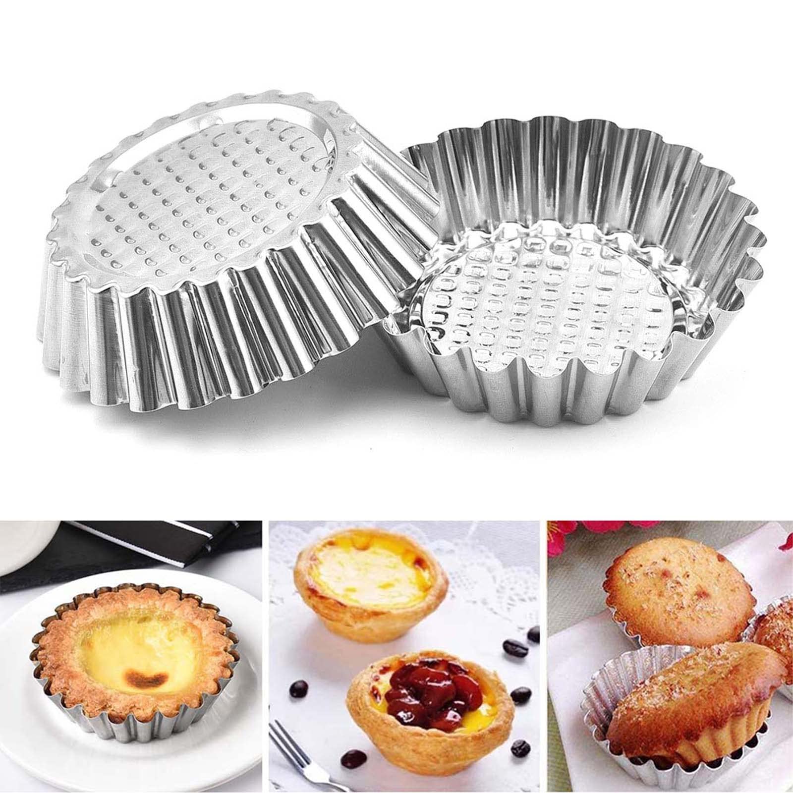 6 pezzi Stampi in Acciaio Inossidabile per Crostatine Forma di Fiore