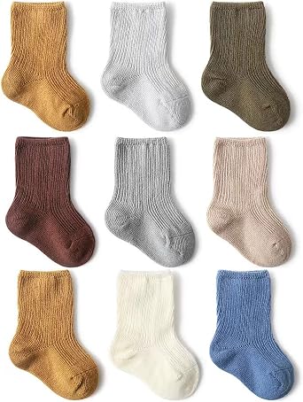 SHARELY SHEEP Toddler Socks Unisex Baby Baby Crew Cotton Cuff Socks for Infant Girls Stocking Stuffer for Kids 0-36 Months