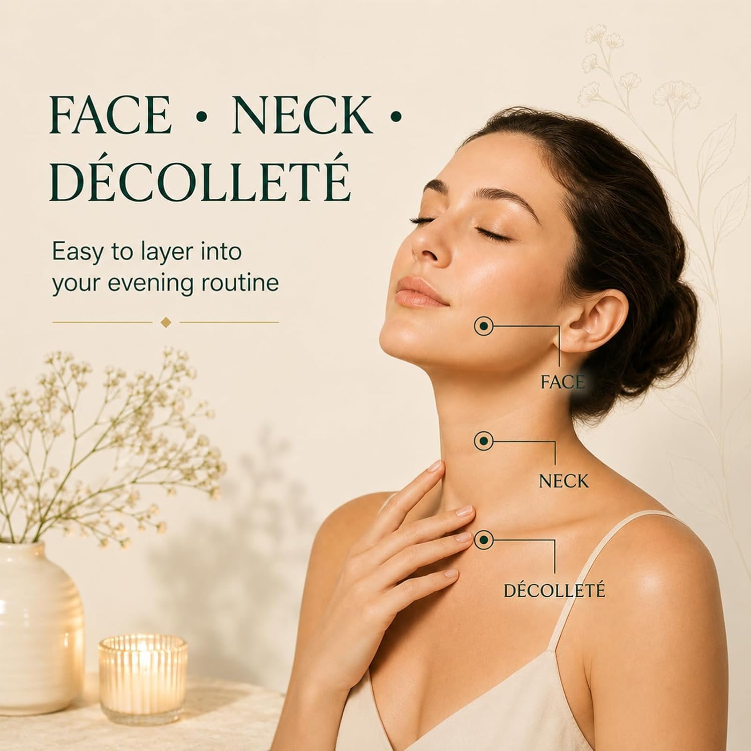 Aceite facial nocturno, cuidado nocturno ligero de la piel, aceite facial de rápida absorción