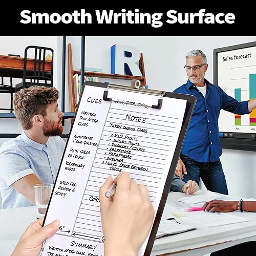 Miniatura 6 de Sooez Paquete de 2 portapapapeles de plástico con soporte para bolígrafos, 10% más grueso Tableros de clip de 8.5 x 11 pulgadas con clip de perfil