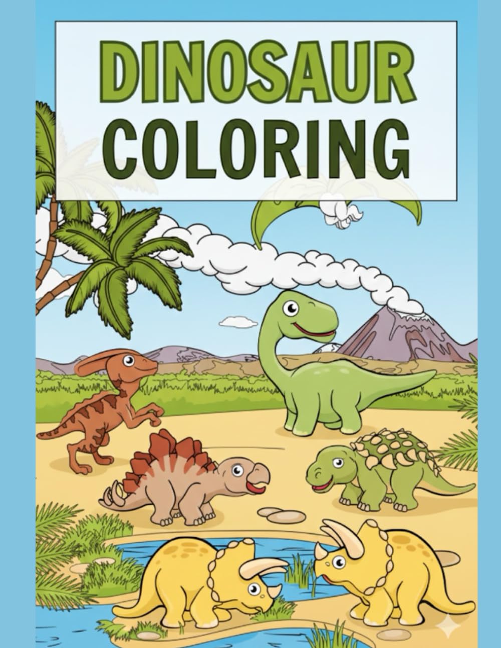 Coloring Book - Dinosour: Dinosaurs Pun Coloring Booklet in Grayscale Illustrative Style