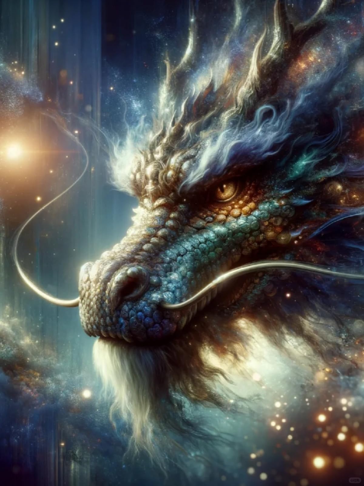 RKFLGEW DIY Perlenstickerei Kit Fantasy Drache Perlenstickerei Kit Anime Tiere Basteln Perlenstickerei Kit DIY Perlenarbeit Bastelset Für Anfänger 40x50cm