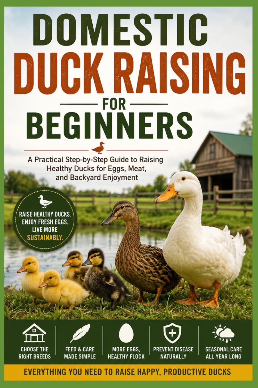 Domestic Duck Raising for Beginners:: A Practical Step-by-Step Guide to Raising Healthy Ducks for Eggs, Meat, and Backyard Enjoyment (The Complete Domestic Duck Raising Series)